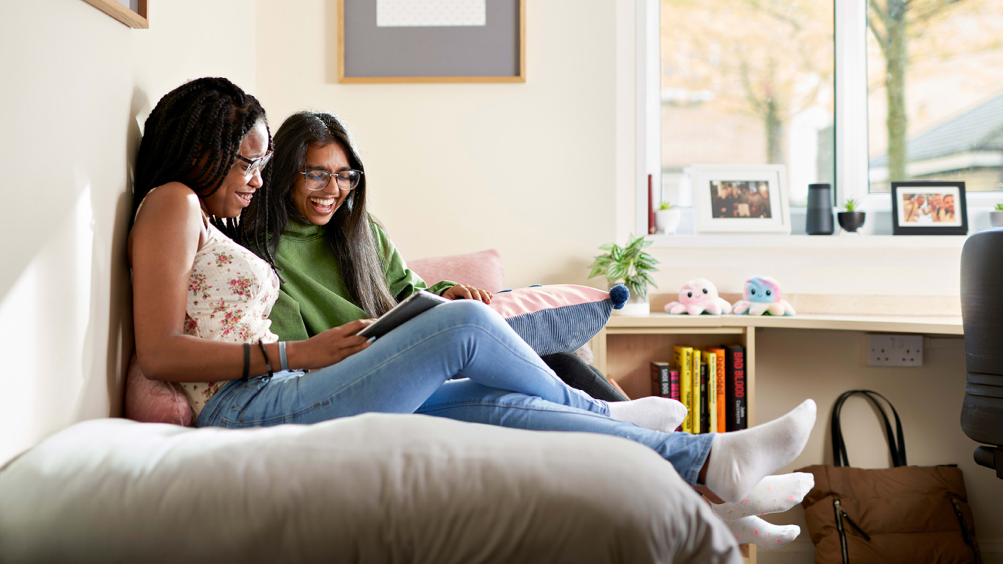 Friends in bedroom